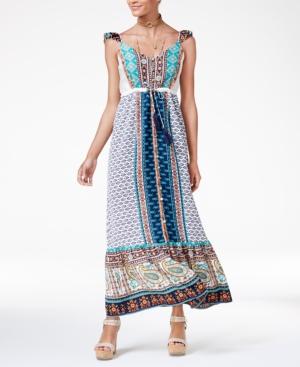 American Rag Juniors' Printed Ruffled Maxi Dress, Created For Macy's