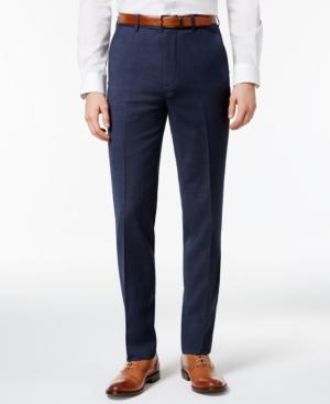 Ben Sherman Men's Slim-fit Blue Solid Suit Pants