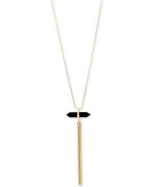 M. Haskell For Inc Gold-tone Jet Stone Tassel Lariat Necklace, Only At Macy's