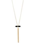M. Haskell For Inc Gold-tone Jet Stone Tassel Lariat Necklace, Only At Macy's
