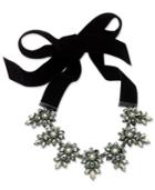 Inc International Concepts Hematite-tone Black Velvet Crystal Cluster Choker Necklace, Created For Macy's