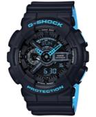 G-shock Men's Analog-digital Black & Blue Resin Strap Watch 55mm Ga110ln-1a
