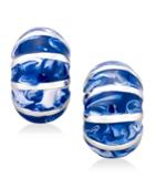 Erwin Pearl Atelier For Charter Club Gold-tone Striped Enamel Huggie Earrings, Only At Macy's