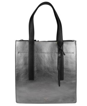 T Tahari Metallic Leather Tote