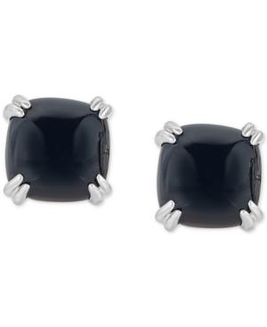 Onyx (10mm) Curved Claw Stud Earrings In Sterling Silver
