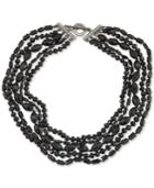 Carolee Hematite-tone Jet Stone Multi-layer Collar Necklace
