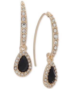 Anne Klein Gold-tone Pave & Jet Stone Threader Earrings