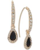 Anne Klein Gold-tone Pave & Jet Stone Threader Earrings