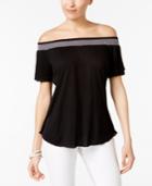 Ny Collection Petite Smocked Off-the-shoulder Top