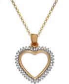 Victoria Townsend Diamond Heart Pendant Necklace In Sterling Silver Or 18k Gold Over Sterling Silver (1/4 Ct. T.w.)