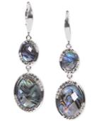 Judith Jack Sterling Silver Abalone And Marcasite Double Drop Earrings
