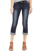 Indigo Rein Juniors' Second Skin Cropped Cuffed Jeans