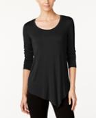 Grace Elements Lace-back Asymmetrical-hem Top