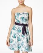 Speechless Juniors' Strapless Floral-print Dress, A Macy's Exclusive