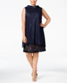 Sl Fashions Plus Size Sequined Lace Chiffon-overlay Dress