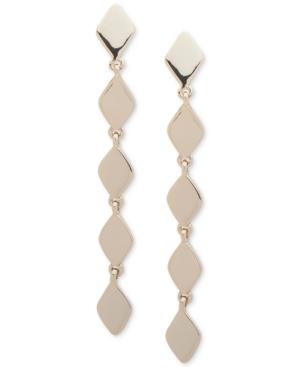 Dkny Gold-tone Sculptural Linear Drop Earrings, Created For Macy's