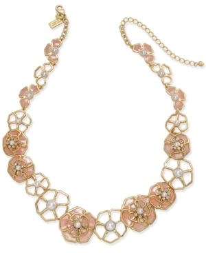 Kate Spade New York Gold-tone Illusion Enamel Floral Collar Necklace