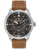 Citizen Men's Eco-drive Brown Leather Strap Watch 45mm Aw1361-10h