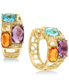Effy Multi-gemstone (4-3/4 Ct. T.w.) And Diamond Accent Hoop Earrings In 14k Gold