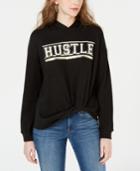 Pretty Rebellious Juniors' Hustle Graphic-print Hoodie