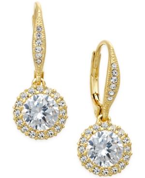 Eliot Danori 18k Gold-plated Round-cut Cubic Zirconia Drop Earrings (2 Ct. T.w.)