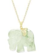 Rose Quartz (27mm) Elephant 18 Pendant Necklace In 18k Gold-plated Sterling Silver