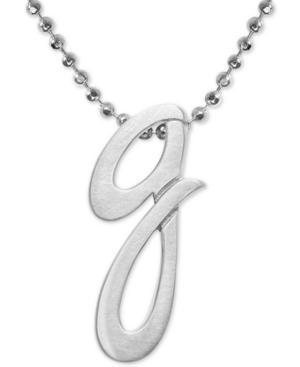 Alex Woo Lowercase Initial 16 Pendant Necklace In Sterling Silver