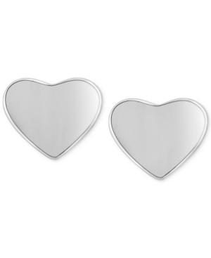 T Tahari Silver-tone Heart Stud Earrings