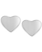 T Tahari Silver-tone Heart Stud Earrings