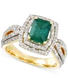 Rare Featuring Gemfields Certified Emerald (1-1/5 Ct. T.w.) And Diamond (2/3 Ct. T.w.) Ring In 14k Gold