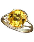 Gemma By Effy Citrine (3-1/8 Ct. T.w.) And Diamond (1/8 Ct. T.w.) Swirl Ring In 14k Gold