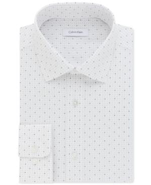 Calvin Klein Men's Steel Classic Fit Performance Purple Print Dress Shirt