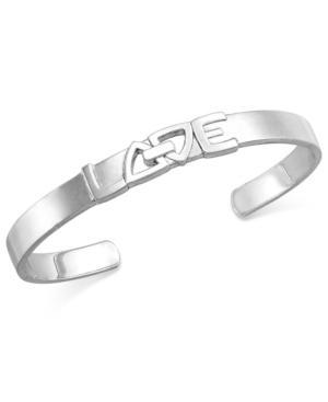 Proposition Love Cutout Love Is Love Cuff Bracelet In Sterling Silver