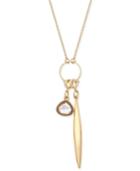 Inc International Concepts Gold-tone Dark Stone And Charm Pendant Necklace, Created For Macy's
