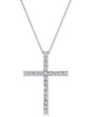Diamond Cross Pendant Necklace (1/5 Ct. T.w.) In 14k White Gold