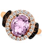 Le Vian Amethyst, Chocolate Quartz And White Topaz (2-9/10 Ct. T.w.) Ring In 14k Rose Gold