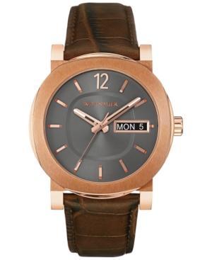 Wittnauer Men's Aiden Dark Brown Leather Strap Watch 42mm Wn1002