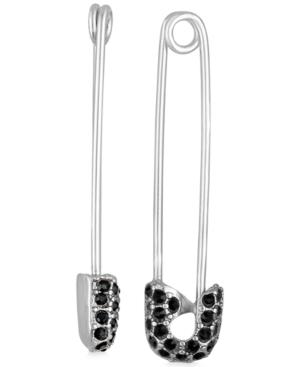 Rachel Rachel Roy Silver-tone Pave Safety Pin Drop Earrings