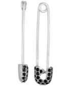 Rachel Rachel Roy Silver-tone Pave Safety Pin Drop Earrings