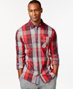 Sean John Checkered-print Button-front Shirt