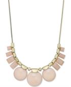 Gold-tone Pink Stone Drama Necklace