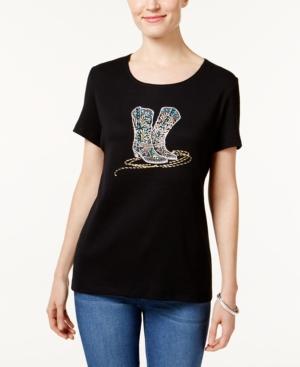 Karen Scott Boot Graphic T-shirt, Only At Macy's