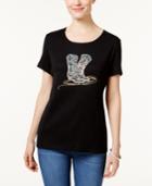 Karen Scott Boot Graphic T-shirt, Only At Macy's