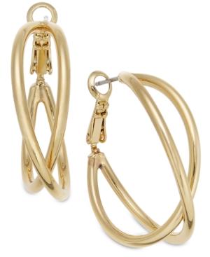 Charter Club Gold-tone Looped X Double Hoop Earrings, Created For Macy's