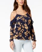 Thalia Sodi Printed Cold-shoulder Chain Top, Created For Macy's