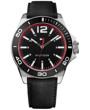 Tommy Hilfiger Men's Table Black Nylon Strap Watch 45mm 1791284