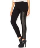 Bar Iii Faux-leather Paneled Leggings, Only At Macy's