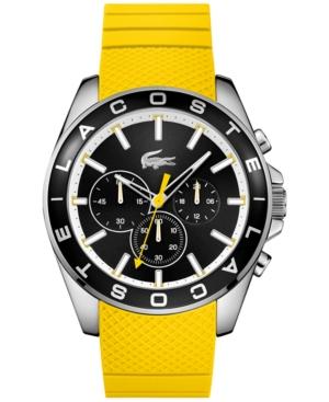 Lacoste Men's Chronograph Westport Yellow Silicone Strap Watch 45mm 2010852
