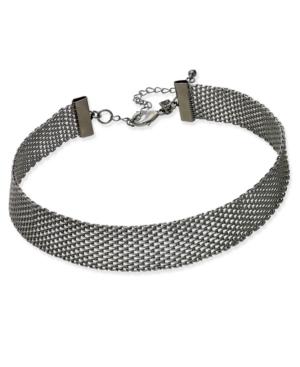 Inc International Concepts Hematite-tone Mesh Choker Necklace, Only At Macy's