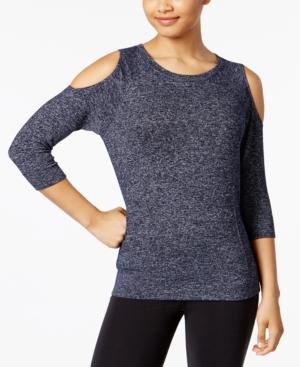 Calvin Klein Performance Marled Cold-shoulder Top